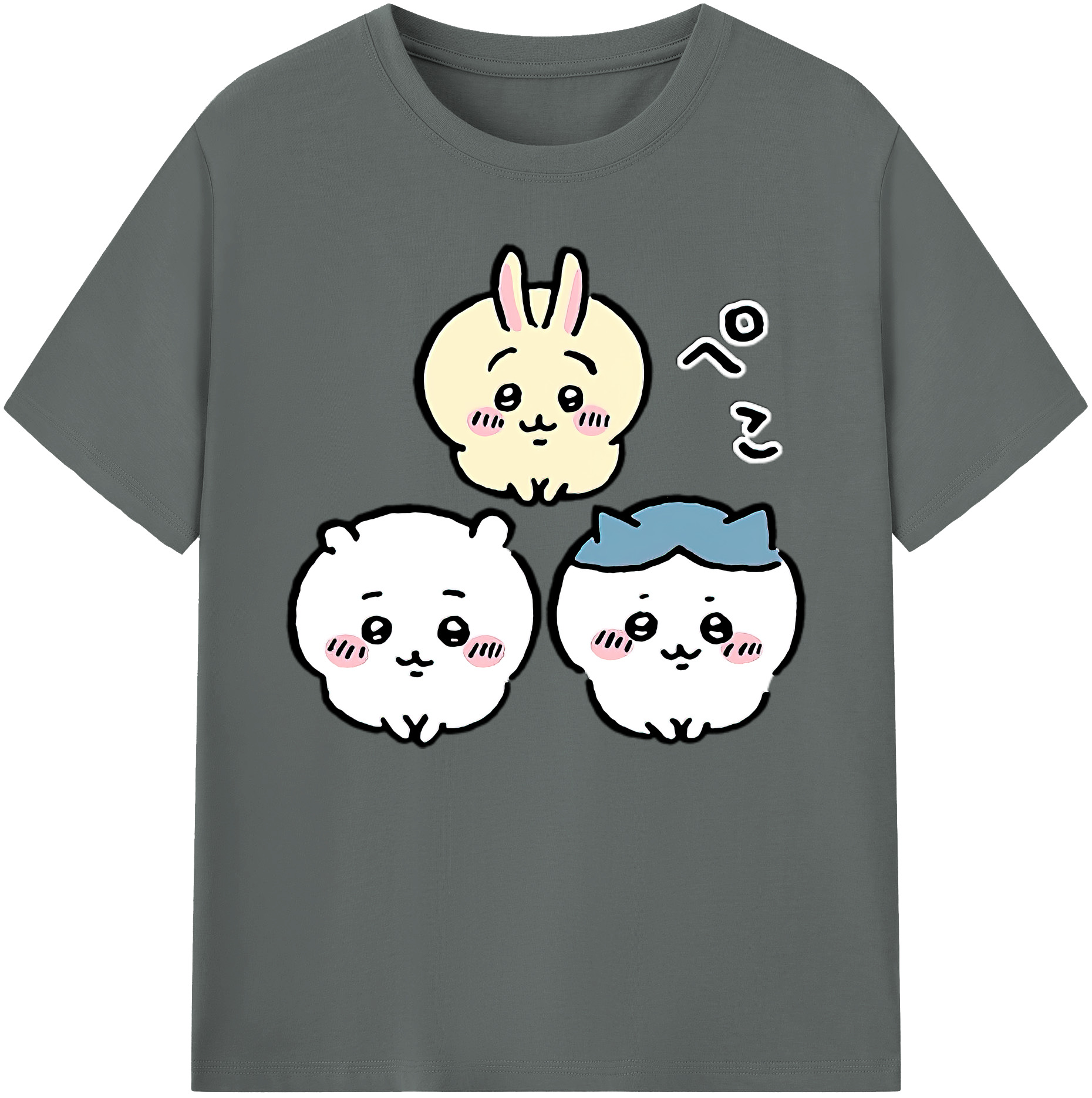 （画像用） ちいかわ うさぎ Chii-kawa usagi 綿100％ メンズ半袖Tシャツ｜肌触りやわらか＆通気性
